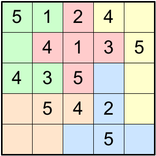 Pentomino Sudoku 5x5