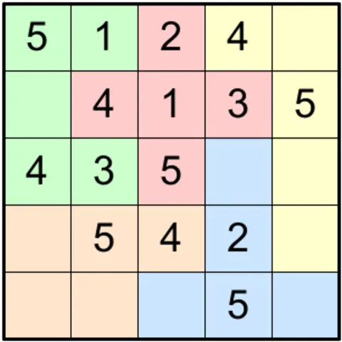 Pentomino Sudoku 5x5